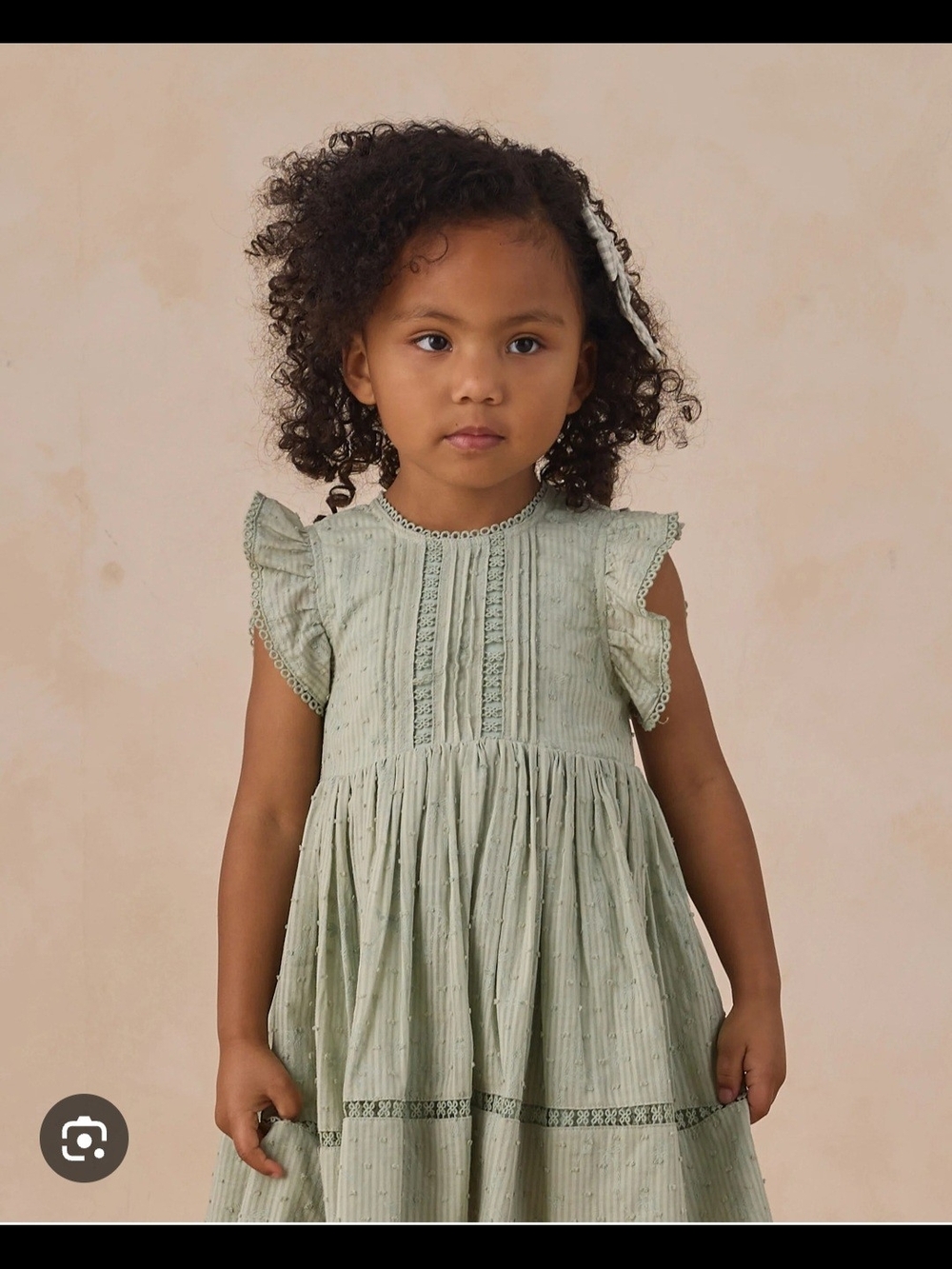 Noralee Isla Dress In Eucalyptus Cotton Ruffle Sleeve. 100% Cotton. Size 2